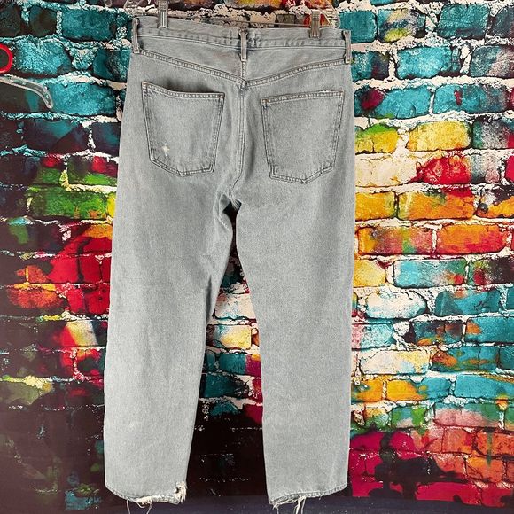Agolde 90's Mid Rise Loose Fit Jeans Button Fly Distressed Size 30 - Picture 7 of 16